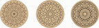 Wooden Printed Mandala Coaster Set of 6 (3.3mm 6 pc Round 4 inch)