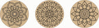 Wooden Printed Mandala Coaster Set of 6 (3.3mm 6 pc Round 4 inch)