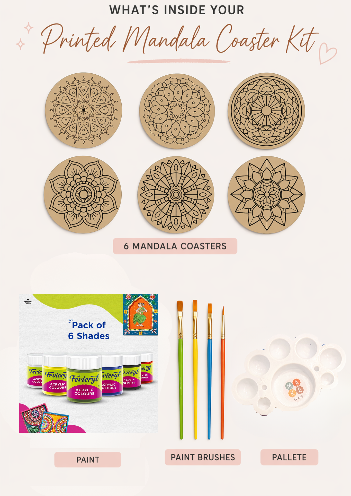 DIY Mandala Coaster Kit