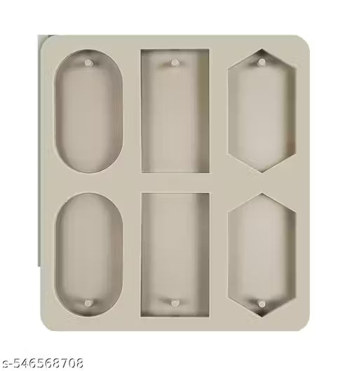 Wax Tablet Mould | 6 Slot Resin Bookmark Mould |Assorted, Rectangle, Oval and Hexagon Resin Mould | Silicone Wax Mould, | Keychain Mould | Epoxy Casting Mold with Hanging Hole for DIY Crafts Decor