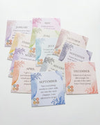 12 Monthly Affirmation Cards (4x4 Inch) With Easel Stand