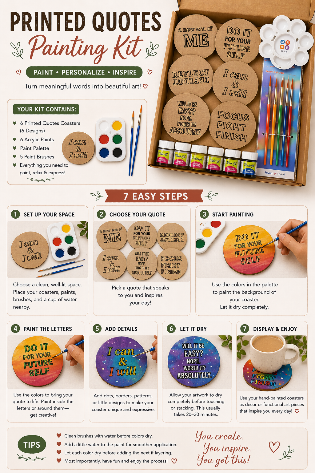 DIY Quotes Coaster Kit